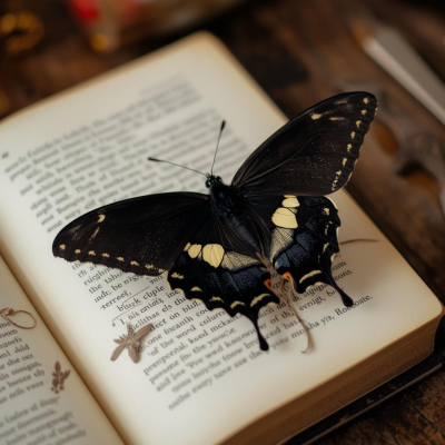 Butterfly on an open book